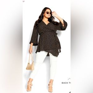 City Chic size 18 Falling Dot Blouse